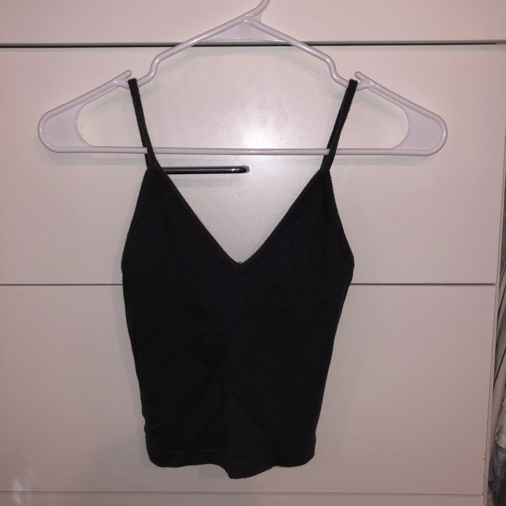 Brandy Melville Dark Grey Ribbed Tank